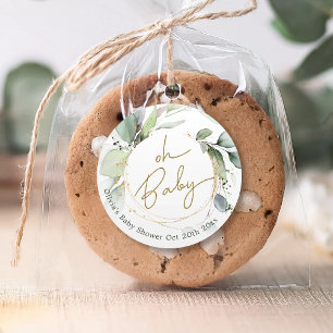 Rond Bébé Baby shower Eucalyptus Sticker