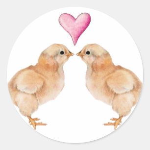 Rond Bébé Chick Love Sticker