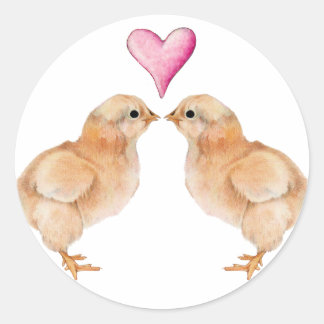 Rond Bébé Chick Love Sticker