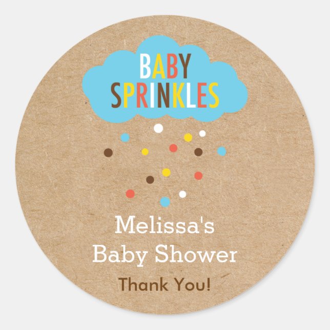 Rond Bébé Cupcake Sprinke Baby shower Sticker (Devant)