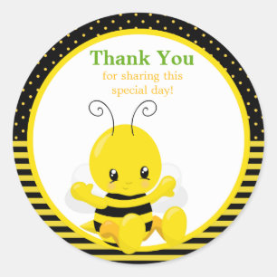 Rond Bébé doux Sticker Merci d'abeille