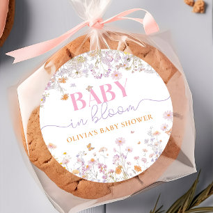 Rond Bébé en fleur Fleur sauvage Baby shower Sticker