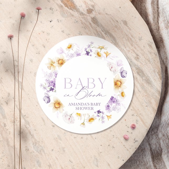 Rond Bébé en fleurs Sticker Baby shower (Créateur téléchargé)