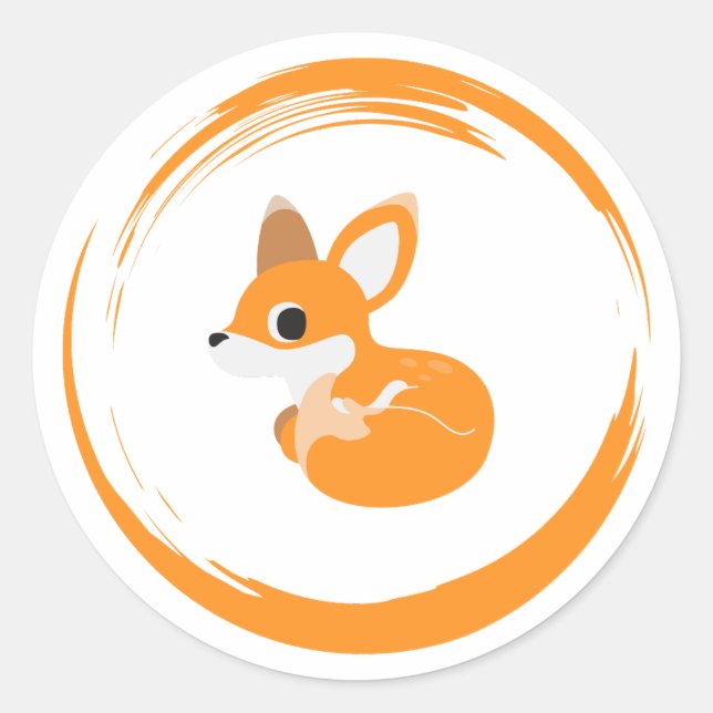 Rond Bébé Fox Sticker (Devant)