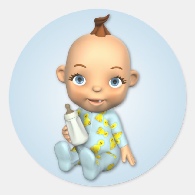 Rond Bébé Garçon Toon Sticker (Devant)