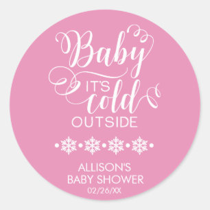 Rond Bébé Il fait froid dehors Girls Sticker Baby showe