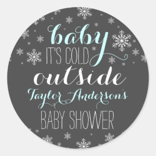 Rond Bébé il fait froid dehors - Sticker Baby shower ga