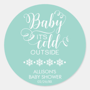 Rond Bébé Il fait froid dehors Sticker Baby shower neut