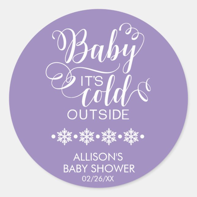 Rond Bébé Il fait froid dehors Sticker Baby shower viol (Devant)