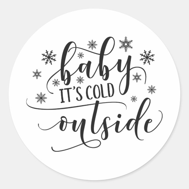Rond Bébé Il fait froid dehors vacances | Sticker (Devant)