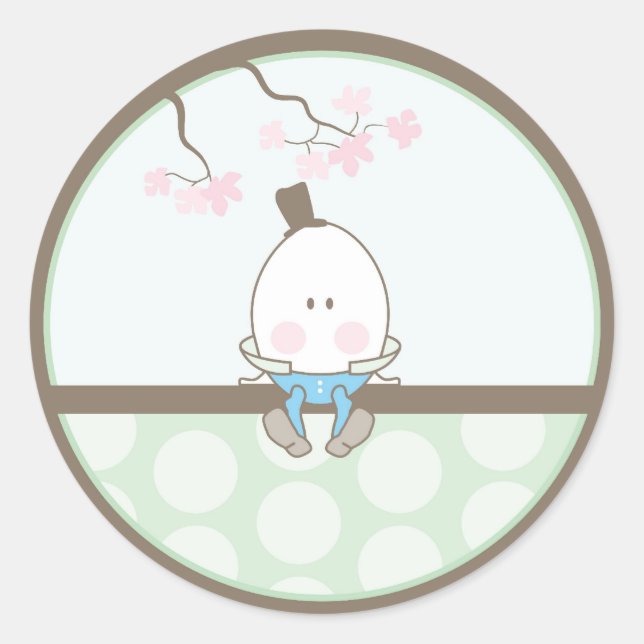 Rond Bébé Invitation ou Favoriser Sticker (Devant)