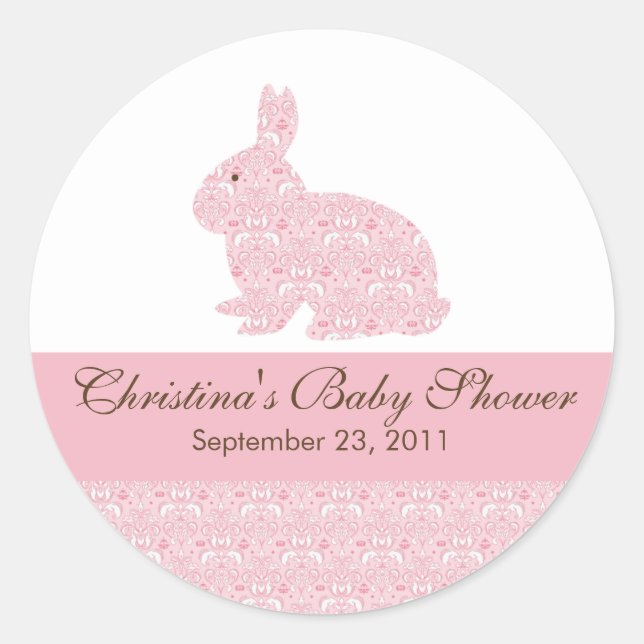 Rond Bébé Lapin Baby shower lapin Sticker (Devant)