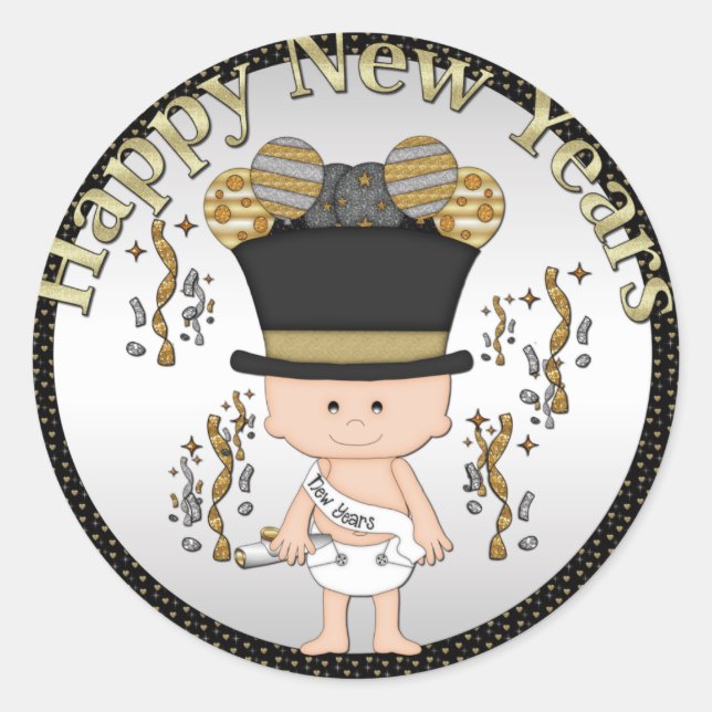 Rond Bébé Nouvel An Eve Holiday sticker (Devant)
