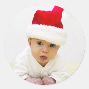 Rond Bébé Photo Sticker de Noël