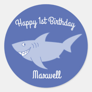 Rond Bébé Requin 1er Sticker Anniversaire Phoques