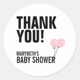 Rond Bébé Sticker Baby shower simple rose
