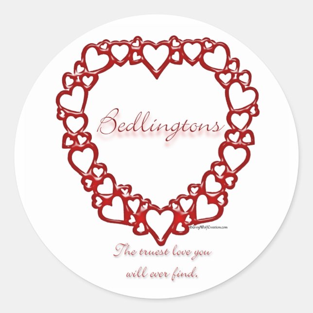 Rond Bedlington Terrier Véritable Amour - Sticker (Devant)