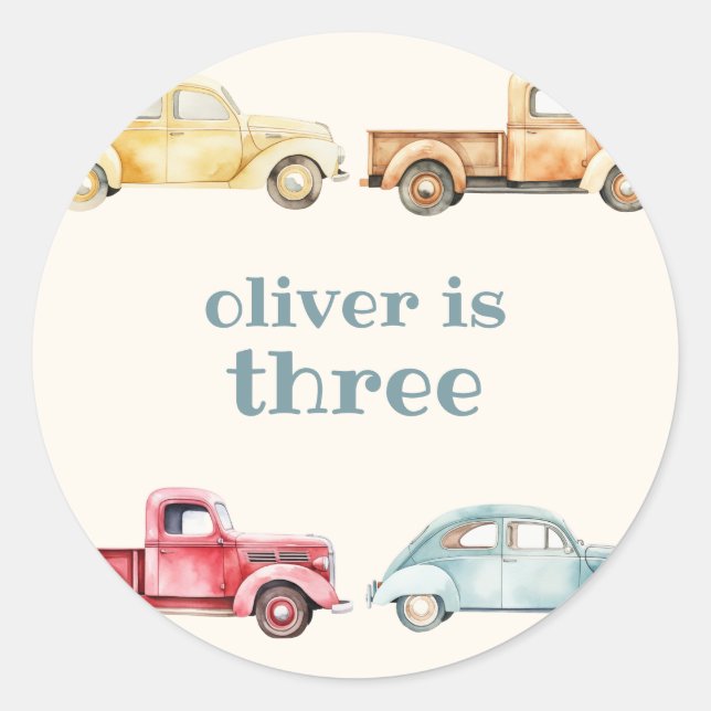 Rond Beep Beep Beep Sticker Anniversaire (Devant)