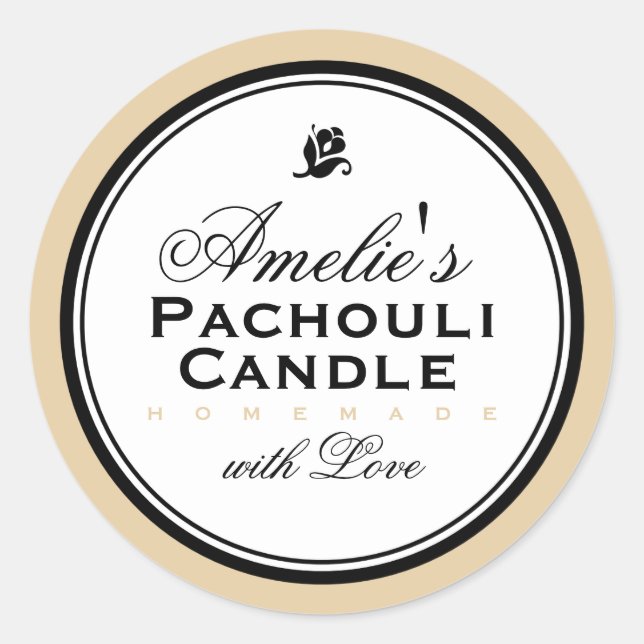 ROND BEIGE VINTAGE MODERNE | STICKER PERSONNALISÉ (Devant)