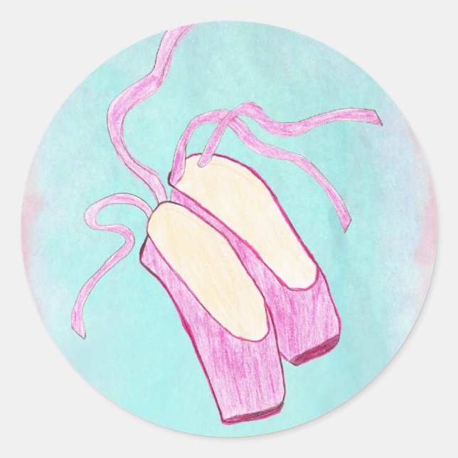Rond Belle Chaussure de Ballet Sticker (Devant)