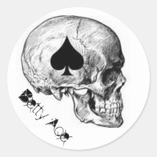 Rond Betty Ace De Pique Sticker Crâne