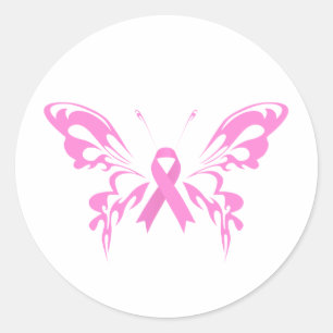 Rond Beurre-papillon rose Cancer du sein  Sticker