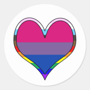 Rond Bi Pride Heart Classic Round Sticker