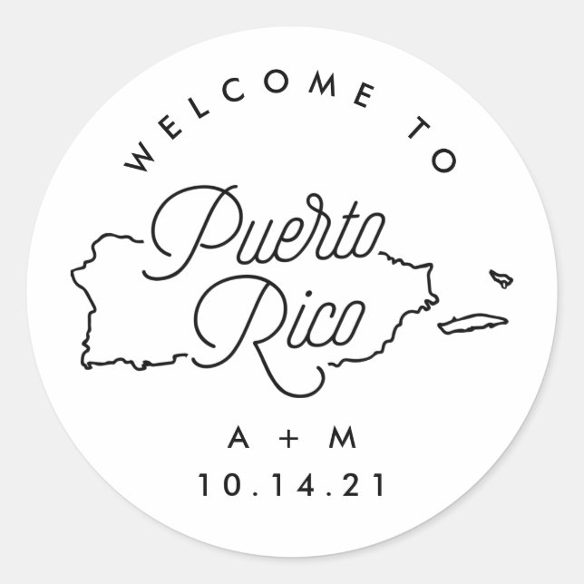 Rond Bienvenue sur Porto Rico Sticker (Devant)
