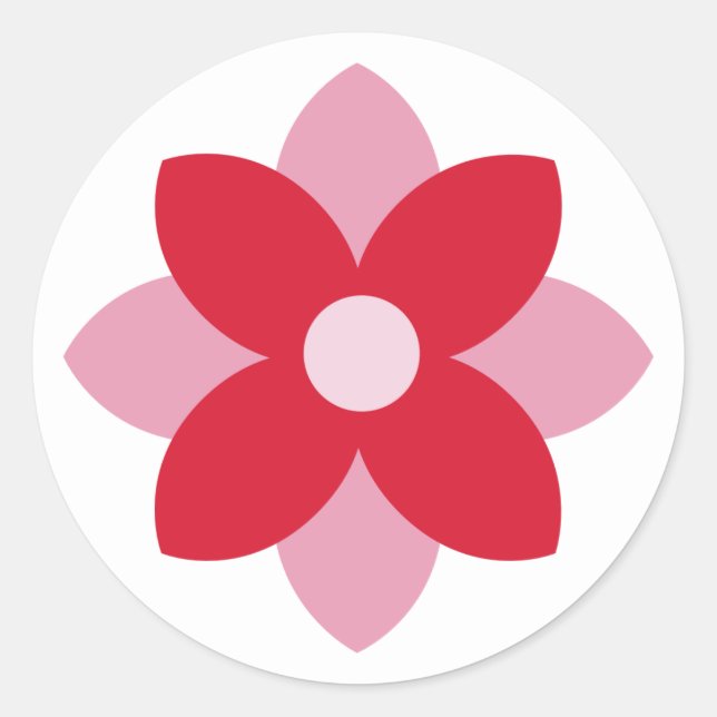 Rond Big Poinsettia Red and Pink Holiday Sticker (Devant)