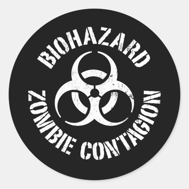 Rond Biodanger : Sticker de contagion zombie (Devant)