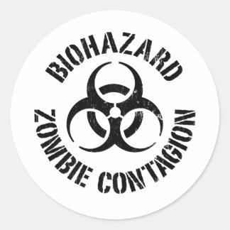 Rond Biodanger : Sticker de contagion zombie