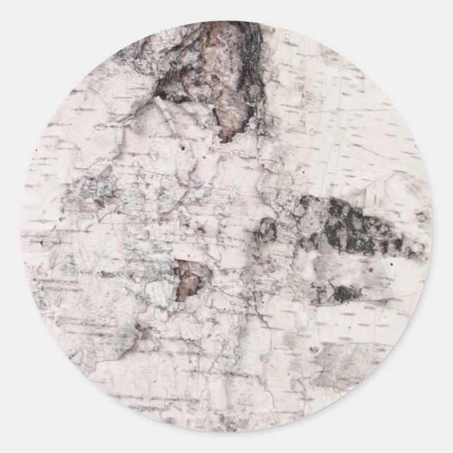 Rond Birch bark pattern classic round sticker (Devant)