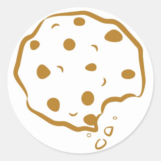 Rond Bitten Chocolate Chip Cookie Sticker (Devant)