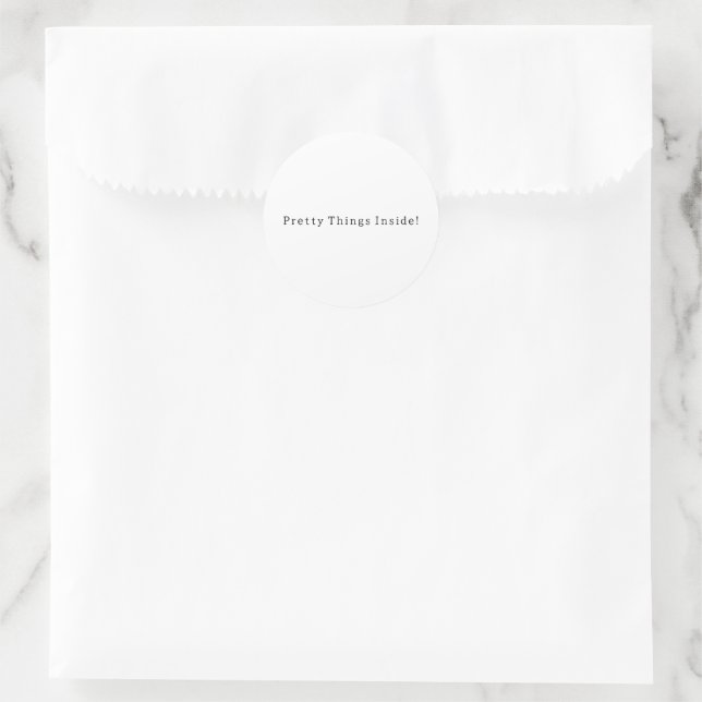Rond Black and White Text Pretty Things Quote Sticker (Sac)