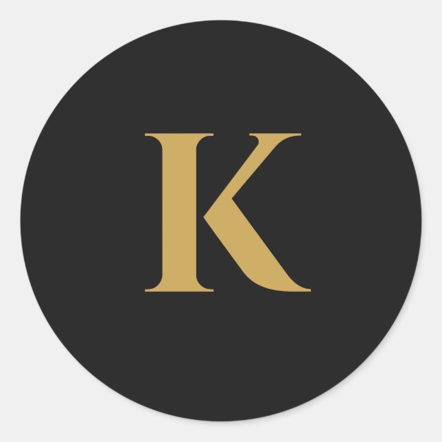 Rond Black Gold Monogram Sticker K (Devant)