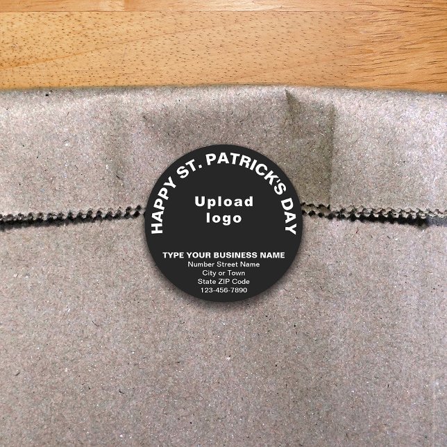 Rond Black Saint Patrick Business Round Sticker (Créateur téléchargé)