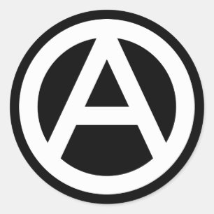 Rond BLANC Anarchie symbole Classic Round Sticker