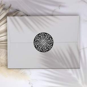 Rond Blanc Whimsical sur Sticker Flourish Noir