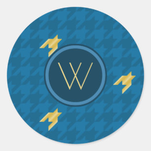 Rond Bleu avec Sticker en pied de cheminée or