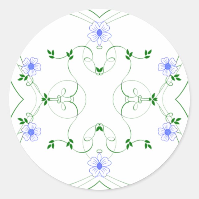Rond Bleu Bleu Bleu KRW Sticker 1,5 Pouce (Devant)