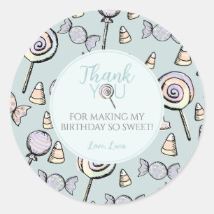 Rond Bleu bonbon 1er Sticker d'anniversaire