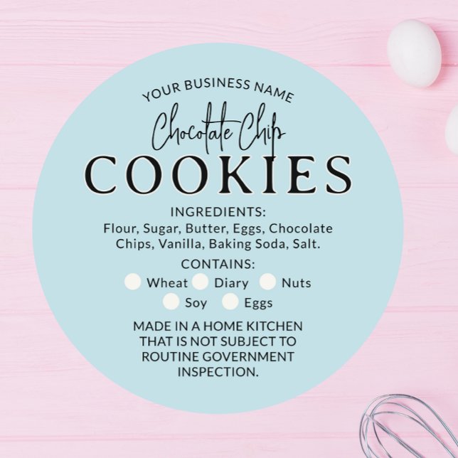 Rond Bleu clair Cookies Cottage Law Sticker (Créateur téléchargé)
