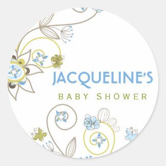 Rond Bleu doux sauvage Bébé Garçon Sticker douche