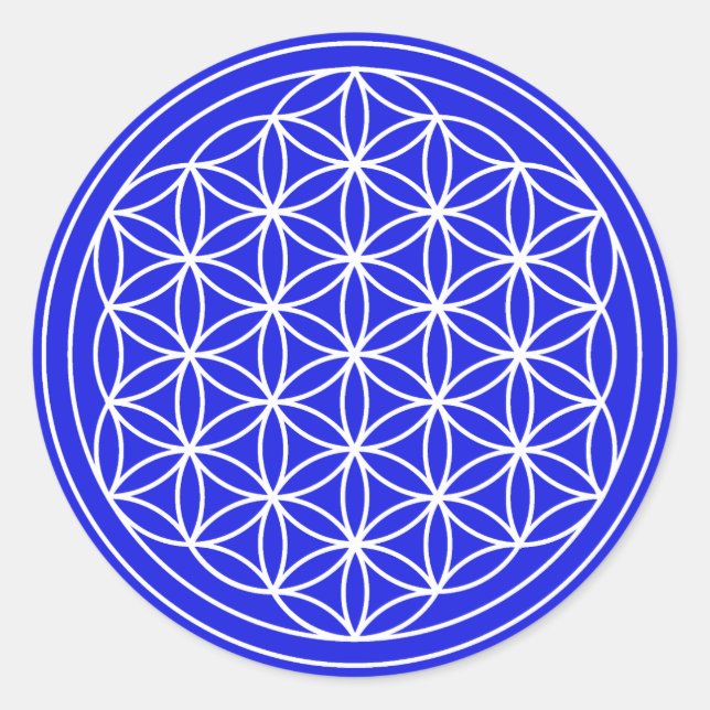 Rond Bleu Fleur de vie Sticker (Devant)