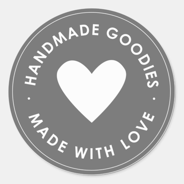 Rond Bleu gris Sticker pour bonbons artisanaux (Devant)