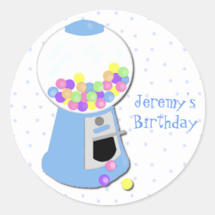 Rond Bleu Gumball Machine Party Sticker