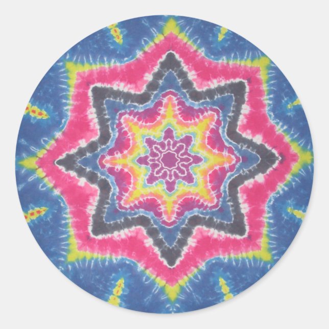 Rond Bleu Star Tie Dye Sticker (Devant)