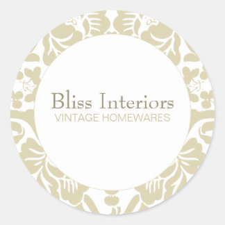 Rond Bliss Chic Damask Floral Sticker