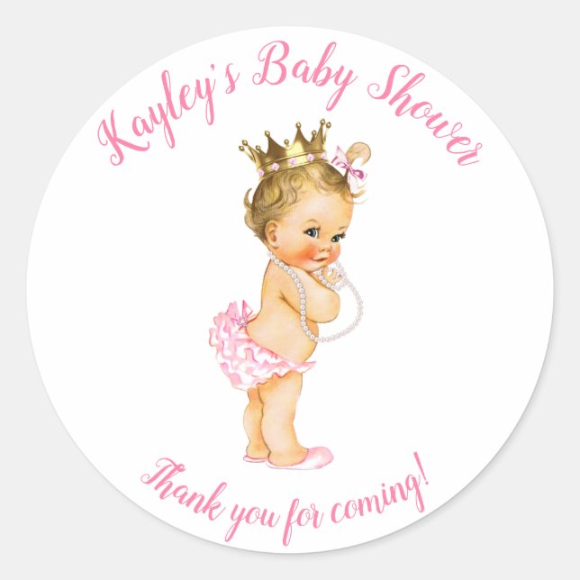 Rond Blonde Princess Vintage Sticker Favonalized (Devant)