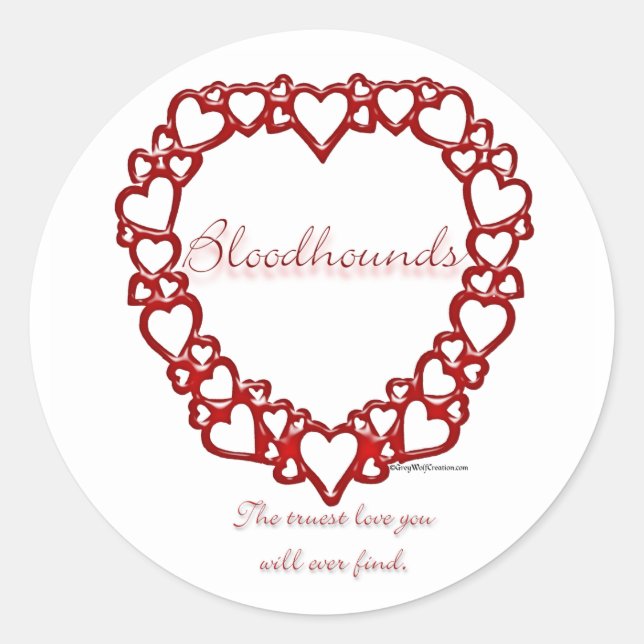 Rond Bloodhound True Love - Sticker (Devant)